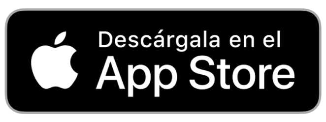 Botón de descarga para App Store con el logo de Apple y el texto 'Descárgala en el App Store'